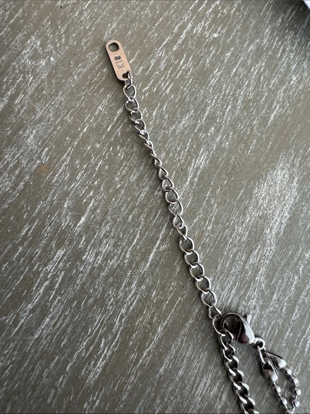 Silver-Tone Pink & Green Butterfly Pendant Necklace with Pink Rose Charm
